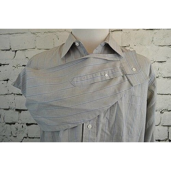 Stafford Striped Wrinkle Free Long Sleeve Button Up Dress Shirt X-Tall 17 35/36 - Picture 5 of 11